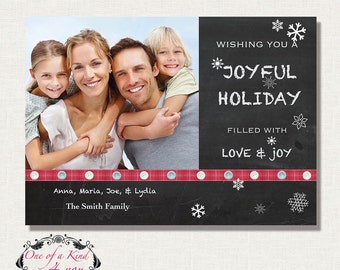Digital Photoshop Christmas Card Template for photographer, Photographer Template, Photo Christmas Card, Chalkboard Design, Instant Download