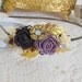 RESERVED LISTING - Purple Headband, Floral Collage Headband, Bridal Hair, Assemblage, Rustic Wedding, Woodland Wedding, Leaf Headband