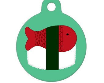 Pet ID Tag - Sushi Pet Tag, Dog Tag, Cat Tag