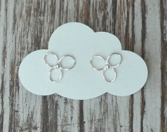 Flower Earrings, Sterling Silver, Stud Earrings, Handmade Jewelry, Birthday Gift, Gift for Her, Bridesmaid Gift, Children's Gift