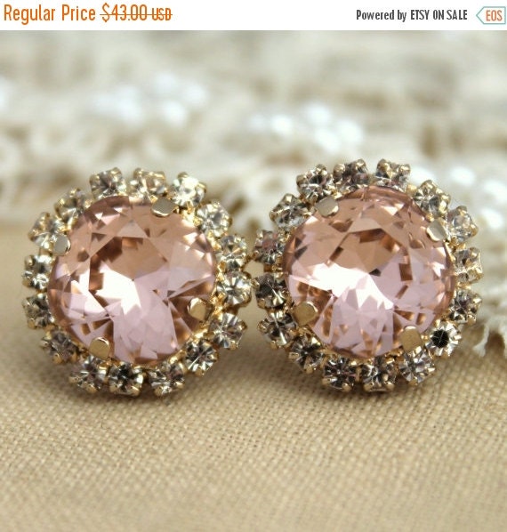 Blush EarringsBridal Blush EarringsRose Quartz by iloniti on Etsy