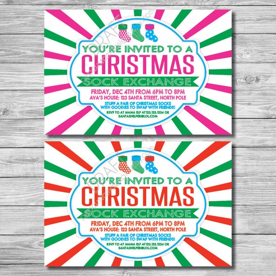 items-similar-to-printable-christmas-sock-exchange-invitation-on-etsy