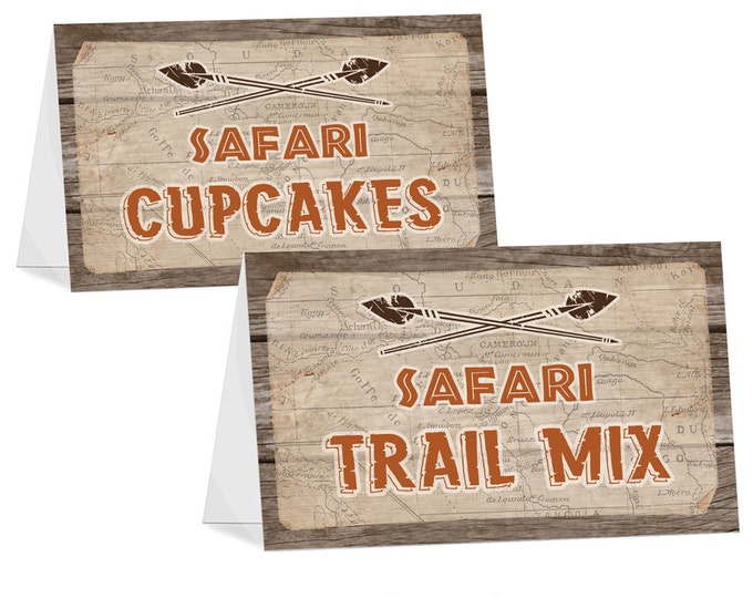 Safari Themed Food Tent Cards, Buffet Signs, I will customize for you, Print your own