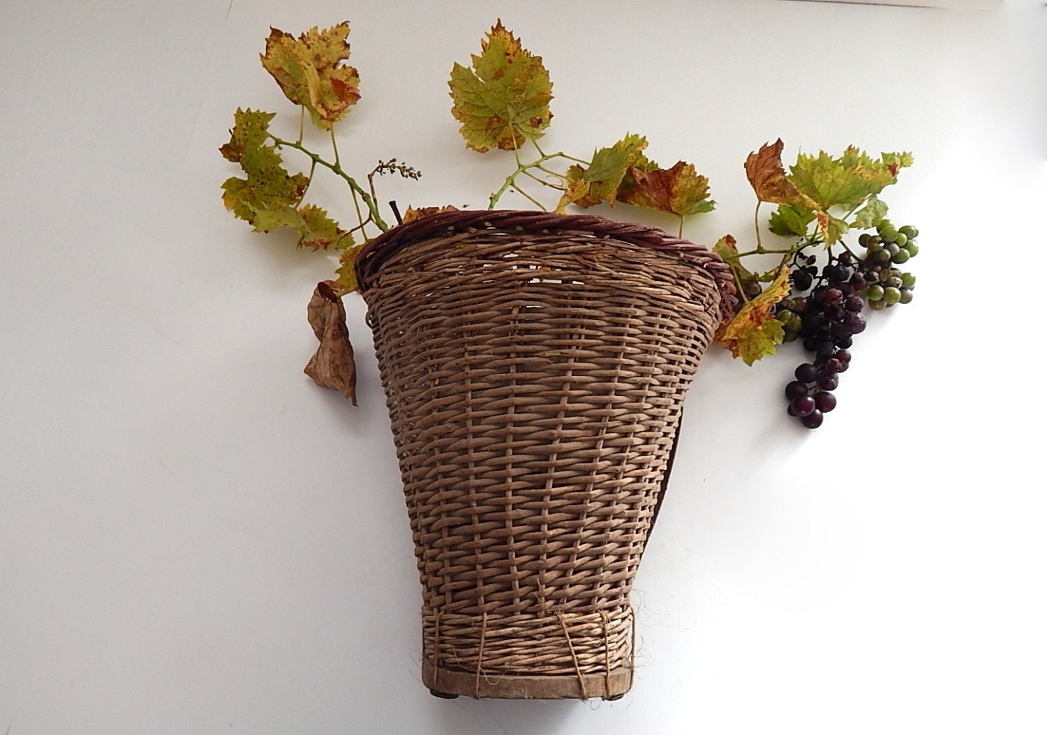 French Vintage Child's Grape Picking Basket by Vintagefrenchlinens