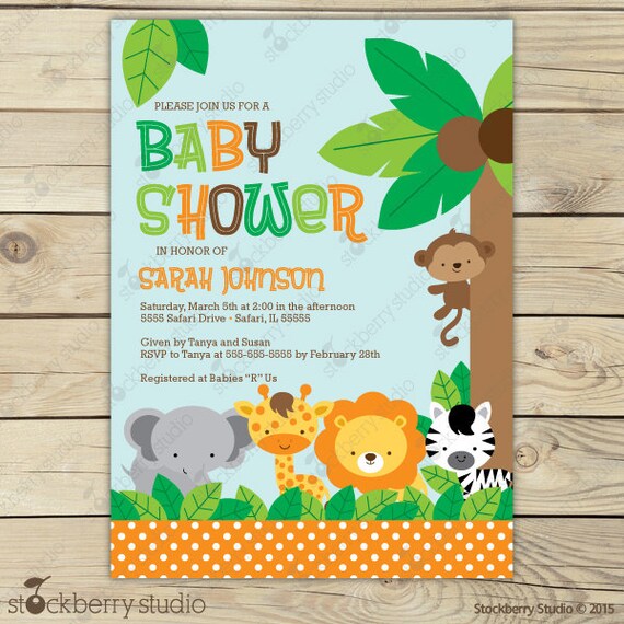 Jungle Safari Baby Shower Invitations 5