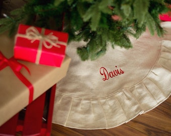 Burlap Christmas Tree Skirt