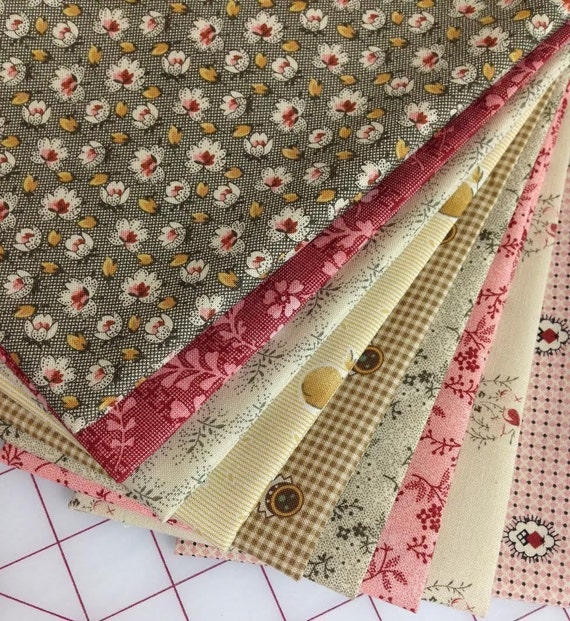9 Civil War Reproduction Quilt Fabric Fat Quarters Romantic