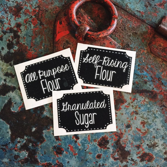 Set of Vinyl Pantry Labels Vinyl Pantry Decals Custom