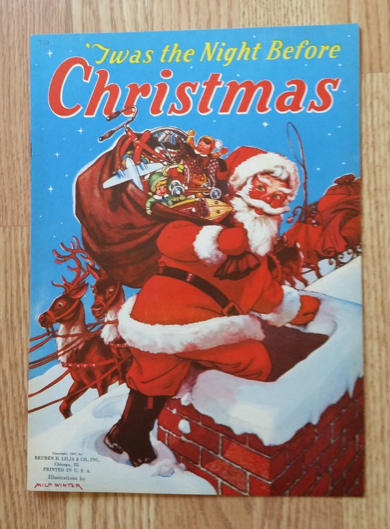 1947 Twas the Night Before Christmas Self Cover 12pg Book