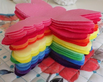 72 Die Cut Hand Dyed Fabric RAINBOW DRAGONFLY GRADATIONS, Approx 4 x 5 Inches each, 100% Cotton, Pre-Shrunk