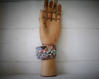 Bracelet Wrist Cuff, eco friendly - upcycled