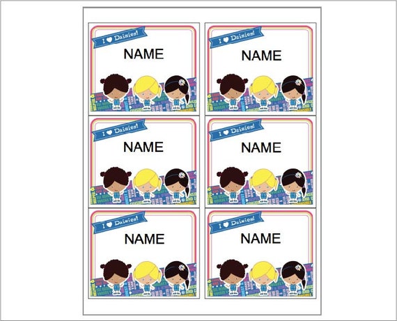 Daisy Girl Scout Name Tag Stickers Printable Instant