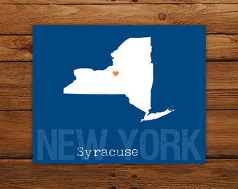 Custom New York, Personalized State Print, State Love, State Map, Country, Heart, Silhouette, 8 x 10 Wall Art Print