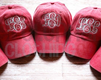 Monogram Hat, Monogram Baseball Cap, Personalize Baseball Hat, Monogram Bridesmaid Gift, Embroidered Ball Cap, Monogrammed Gift