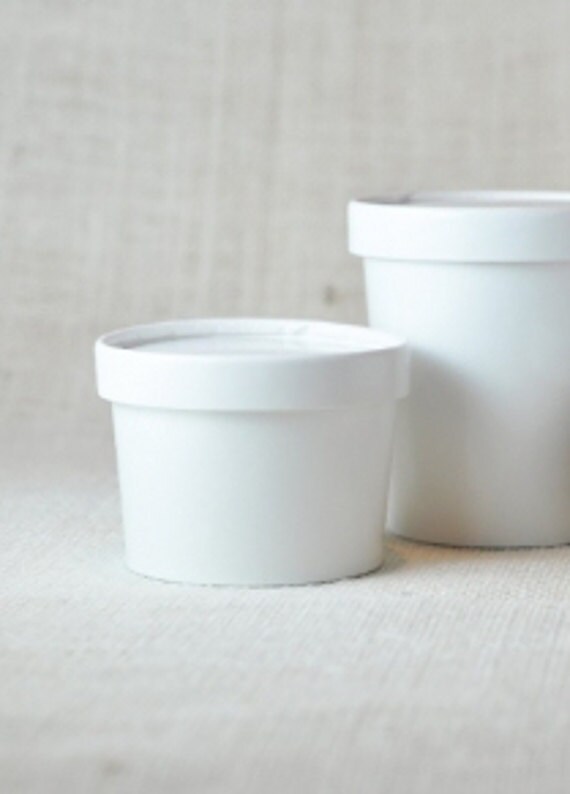 Ice Cream Container 8 oz Small White Paper Take Out Container
