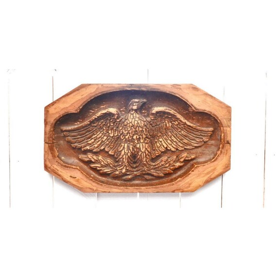 Wooden Eagle Plaque Vintage Wood Wall by StoryTellersVintage