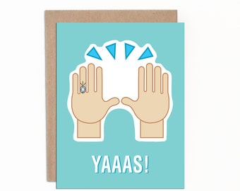 Funny Engagement Card, Card for Bridal Shower, Funny Card for Bridal Shower, Congratulations Card for Her, with Premium Kraft Envelope