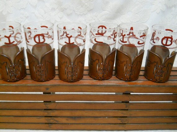 vintage western drinking glasses