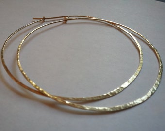 Hoop Earrings 3 Inches Long 14 K Gold Filled