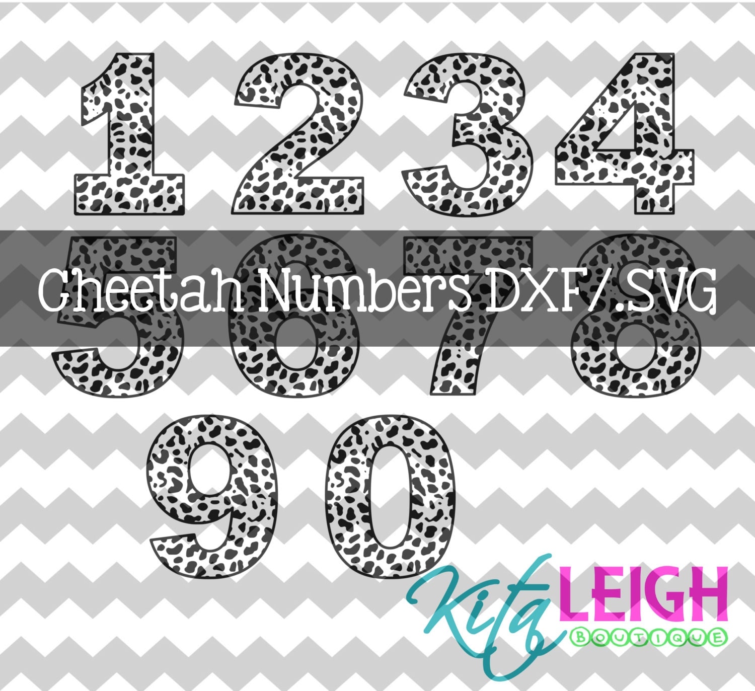 Cheetah Numbers .DXF/SVG File for use with your Silhouette