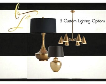 Lighting - Table Lamps - Chandelier Lighting - Pendant Lighting -E Design - Custom Lighting Selected For You - 3 Pieces - Interior Designer