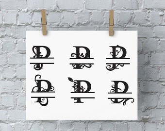Split Letter Monogram - P - SVG Files for Silhouette - Monogram - Monogram Fonts - Digital Fonts - Cricut Monogram Fonts - Silhouette Files