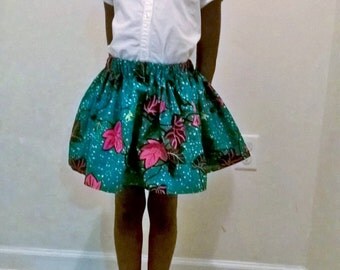 Pretty Ankara girl Skirt with head bow, African girl Skirts with head bow, African Clothing, Angelina African print Skirt, baby skirt