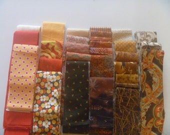 Mixed Fabric Strips in Warm Colors Variety Package FREE SHIPPING