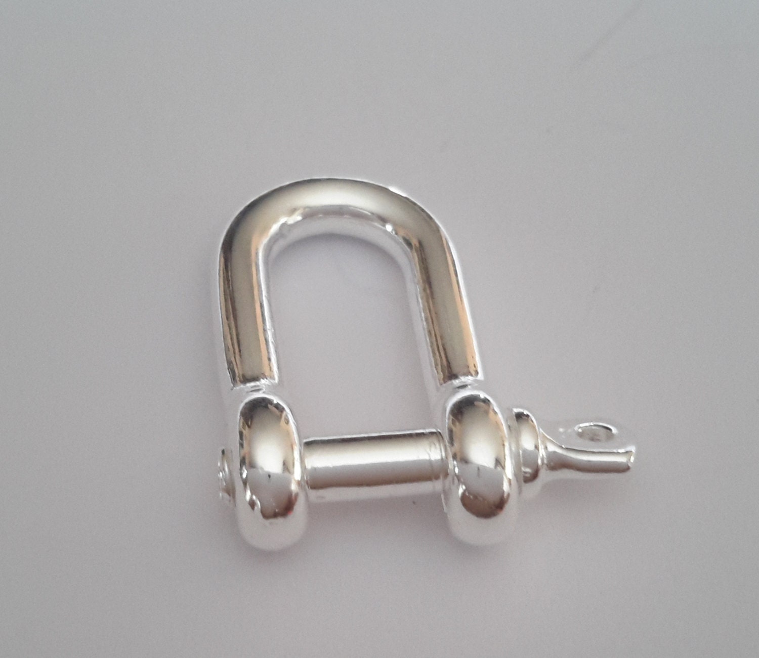 1 Solid Sterling Silver 925 Plain Shackle bracelet by InterStore