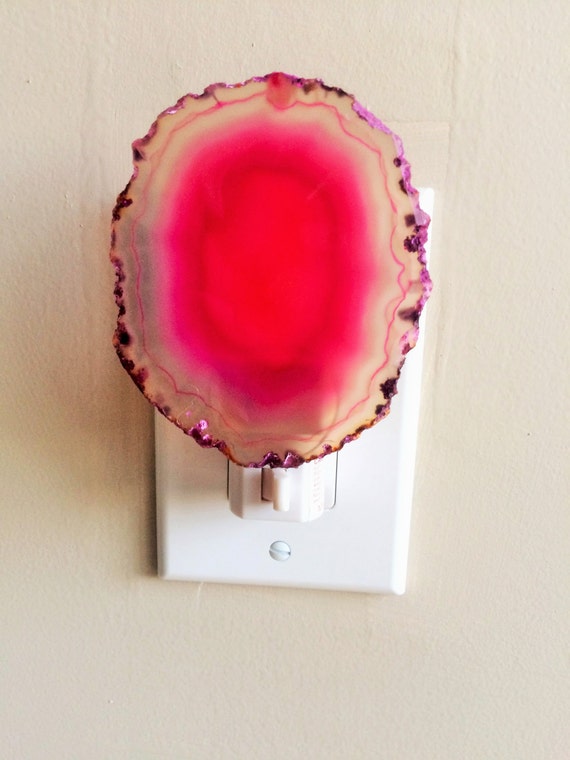 Pink Agate Geode Night light / Agate Slice Nightlight / Geode