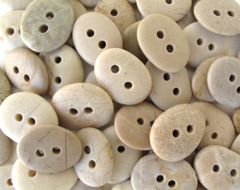 Beach Stone Buttons Rock Buttons Natural Stone Buttons Organic Knitting Buttons Sewing Buttons Findings EARTHY BUTTONS 23-25 mm