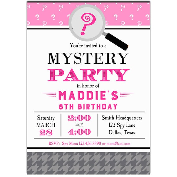 Mystery Birthday Party Invitations 7