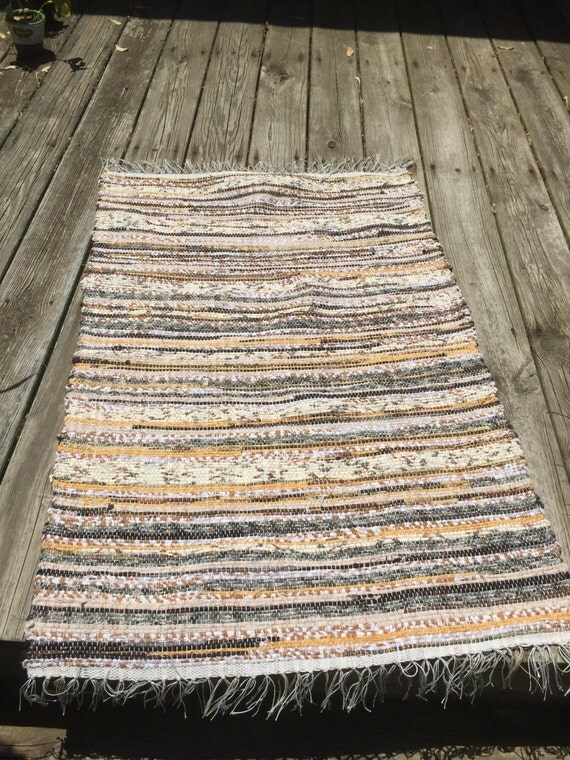Items similar to Earth Tones Rag Rug, Chindi Rug, Boho Chic Area Rug on