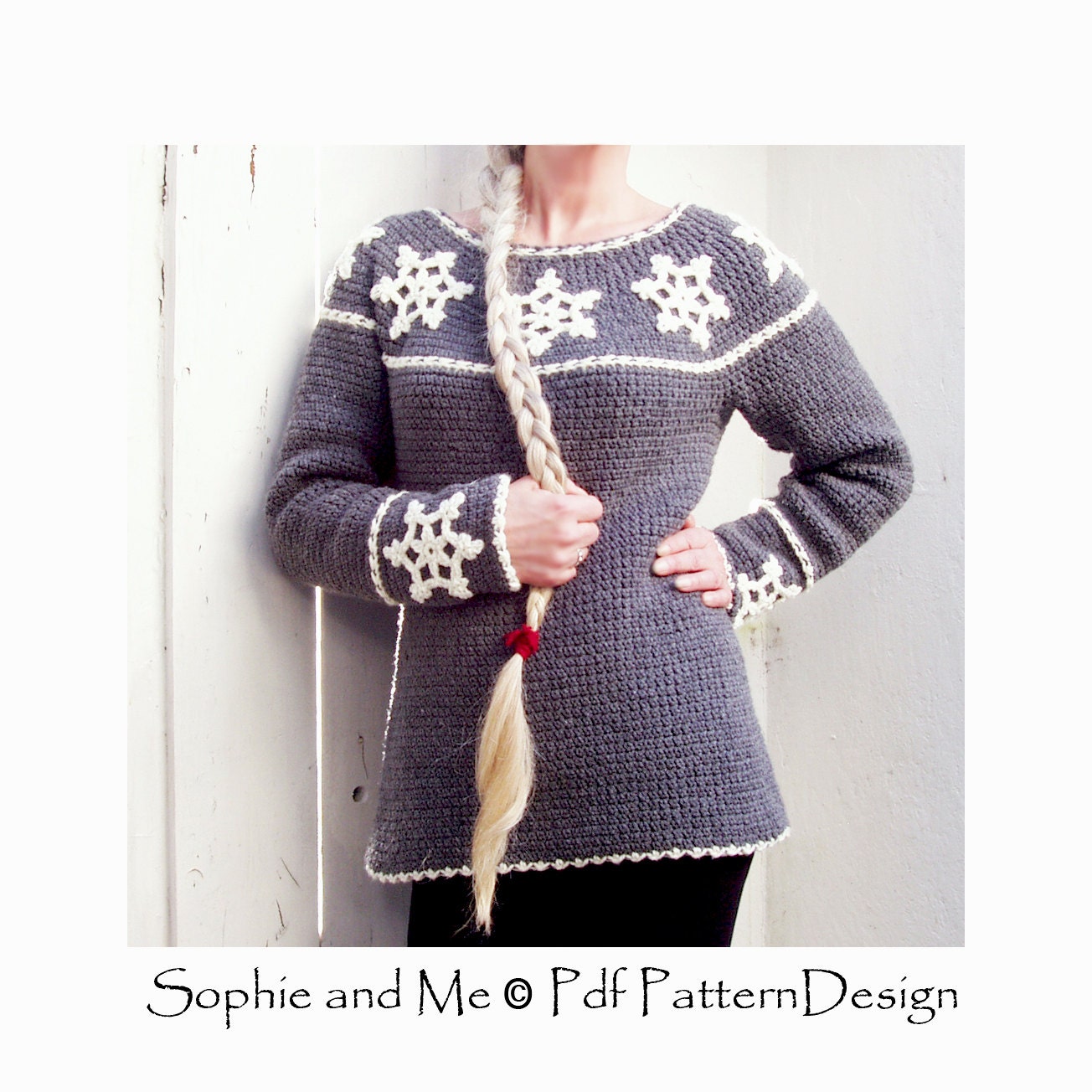 Nordic Snowflake Sweater Crochet Pattern Instant Download