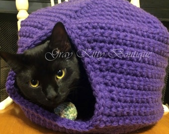 Cole's Cat Cave - Cat Hideaway - Cat Condo - Crochet Cat Cave - Crochet Cat Condo