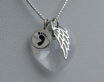 Miscarry Gift - Miscarry Necklace - Miscarry Jewelry Miscarrige Jewelry -Miscarriage Gift - Miscarry Gift- Baby Footprint Necklace - Angel