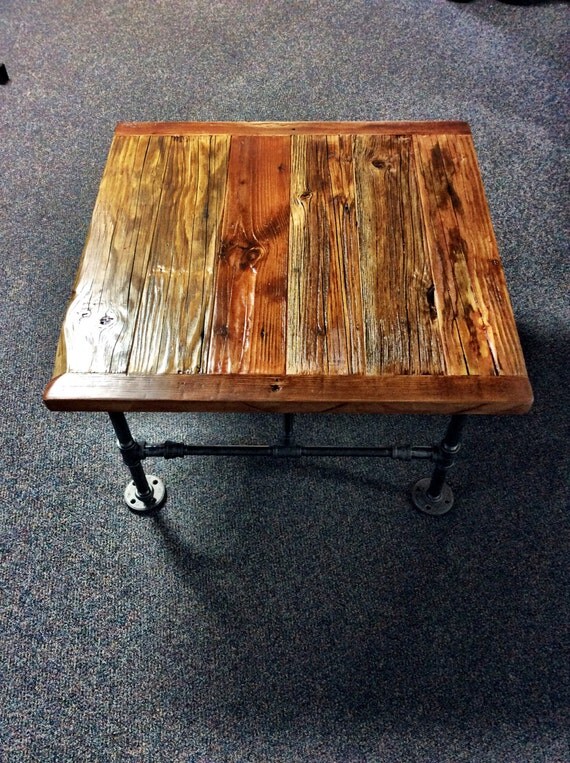 Square Industrial Coffee Table made with by ReclaimedWoodGoods