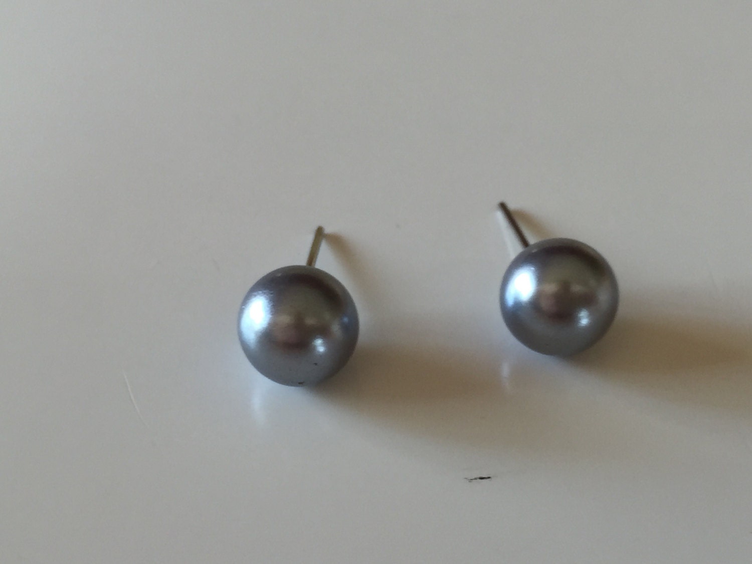 Pewter gray stud earrings, bridesmaid jewelry, gray stud earrings