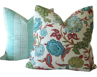 Floral Pillows - Barclay Butera - Floral Accent Pillows - Blue Pillows - Cushions - Throw Pillows - Accent Pillow - PILLOW COVER ONLY