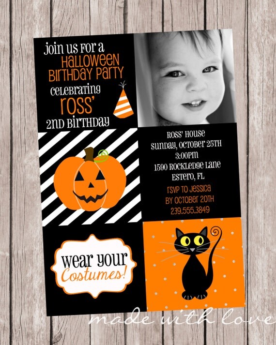 Items similar to A Halloween Birthday-A 5x7 Halloween Party/Birthday ...