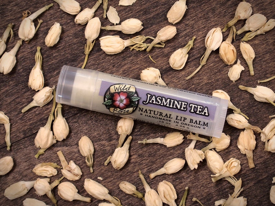 Herbal Lip Balm JASMINE TEA Natural with Green Tea Organic