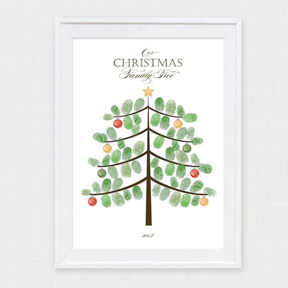 Items similar to fingerprint christmas tree printable file instant