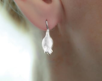 Unique silver earrings Dangle, Jewish New years gift, contemporary Pomegranate earring, minimalist earring, silver jewellery, Israel jewelry
