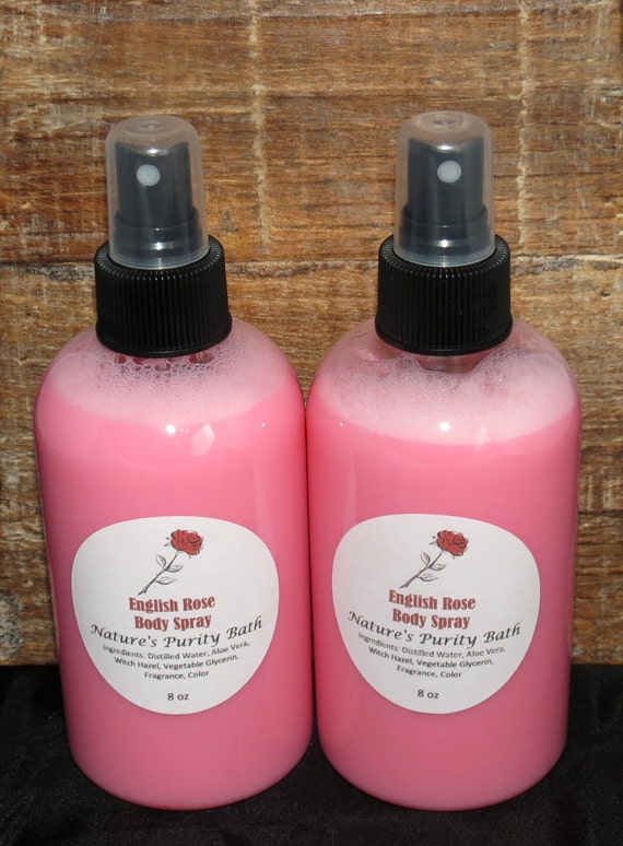 English Rose Scented Body Spray Mist with by NaturesPurityBath