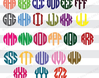 Circle Monogram SVG, DXF, png / cut files / instant download / Cricut, Silhouette / electronic cutters