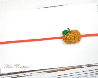 Pumpkin Glitter Headband - Fall Headband - Baby Pumpkin Headband - Pumpkin Headband