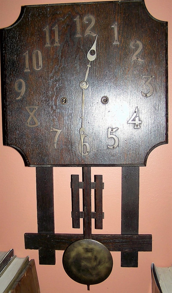 Antique Sessions Mission Style Eight Day Windup Wall Clock