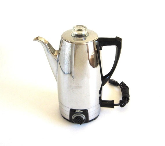 Sunbeam Percolator AP8A Electric Coffee Pot Vintage Chrome