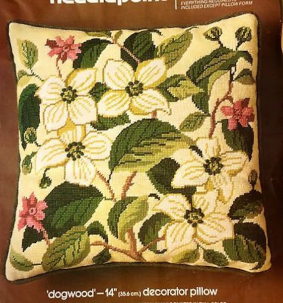 Bucilla Needlepoint Kit Dogwood 14 Pillow