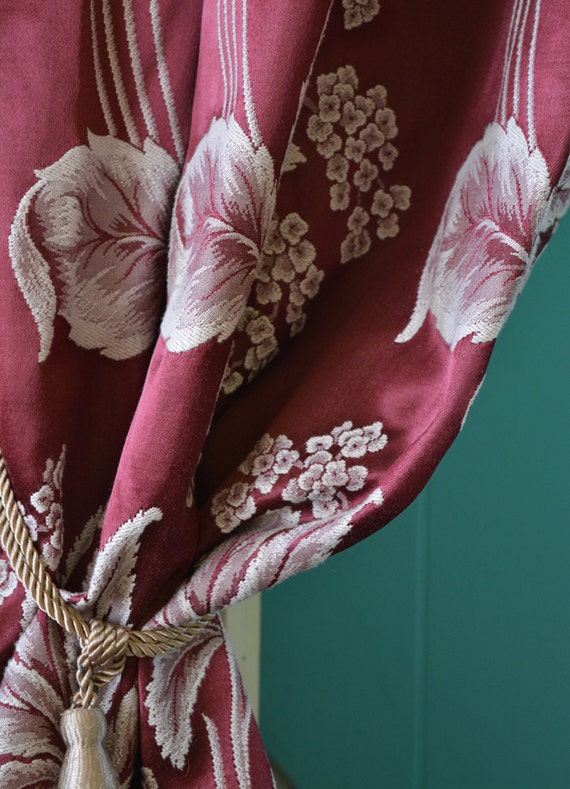 Satin Brocade Curtain Panel Mint Condition Reversible